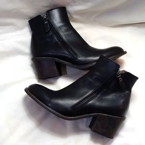 AGL Black Leather Ankle Boots
